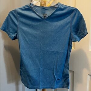 Patagonia V-Neck Capilene Short Sleeve T Shirt Light Blue Size Small